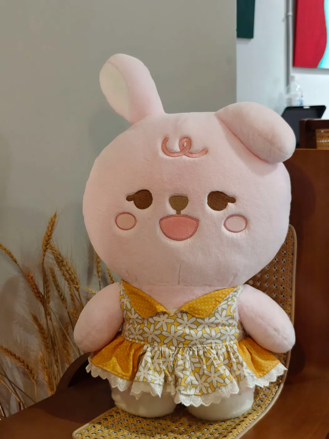 鵝黃碎花洋裝 正面